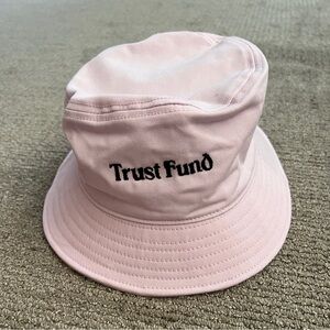 Light Pink Bucket Hat with Embroidered Text